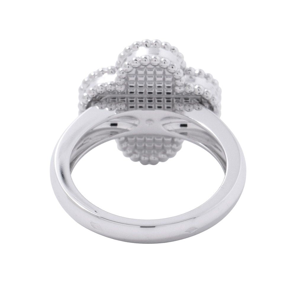 Van Cleef & Arpels Ring Vintage Alhambra Guilloche 18K White Gold — view 3