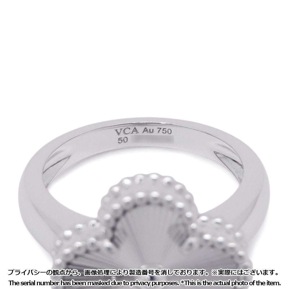 Van Cleef & Arpels Ring Vintage Alhambra Guilloche 18K White Gold — view 7