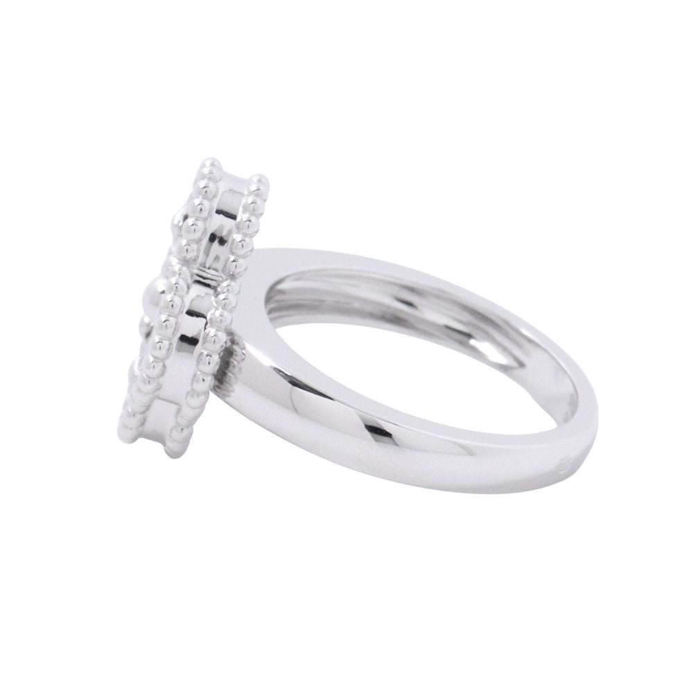 Van Cleef & Arpels Ring Vintage Alhambra Guilloche 18K White Gold — view 2
