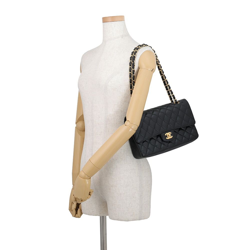 Chanel Chain Shoulder Bag Quilted 25 CC Logo Caviar Leather Double Black — view 4