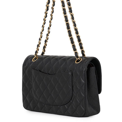 Chanel Chain Shoulder Bag Quilted 25 CC Logo Caviar Leather Double Black — view 2