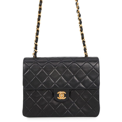 Chanel Chain Shoulder Bag Quilted 20 CC Logo Mini Lambskin Single Black