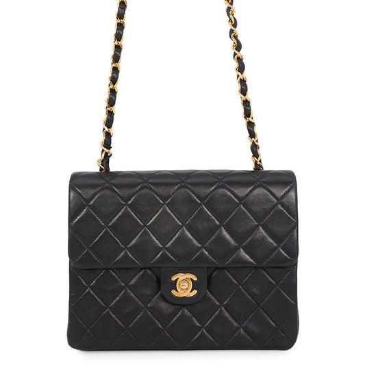 Chanel Chain Shoulder Bag Quilted 20 CC Logo Mini Lambskin Single Black
