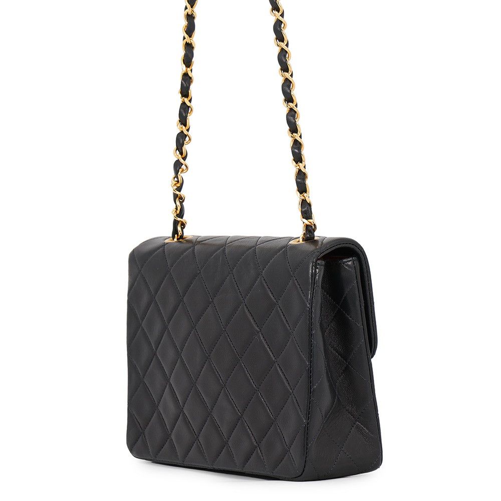 Chanel Chain Shoulder Bag Quilted 20 CC Logo Mini Lambskin Single Black — view 2