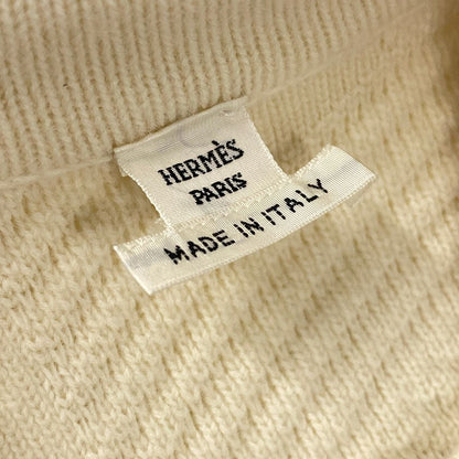Hermes Coat 4 Ivory Long Sleeve Knit Zip Up Poncho Fall Winter Wool — view 3