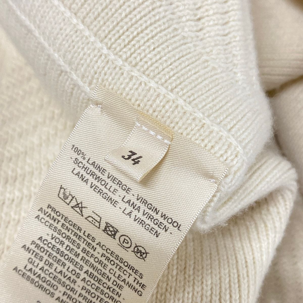 Hermes Coat 4 Ivory Long Sleeve Knit Zip Up Poncho Fall Winter Wool — view 5