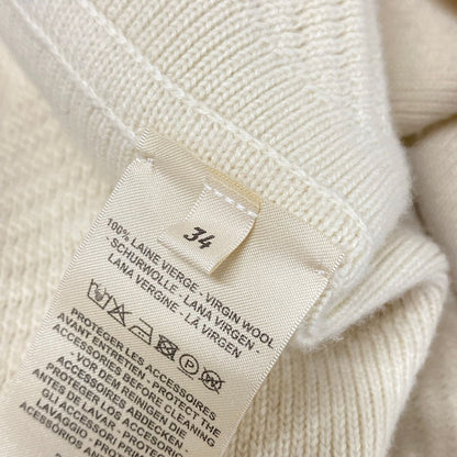 Hermes Coat 4 Ivory Long Sleeve Knit Zip Up Poncho Fall Winter Wool — view 5