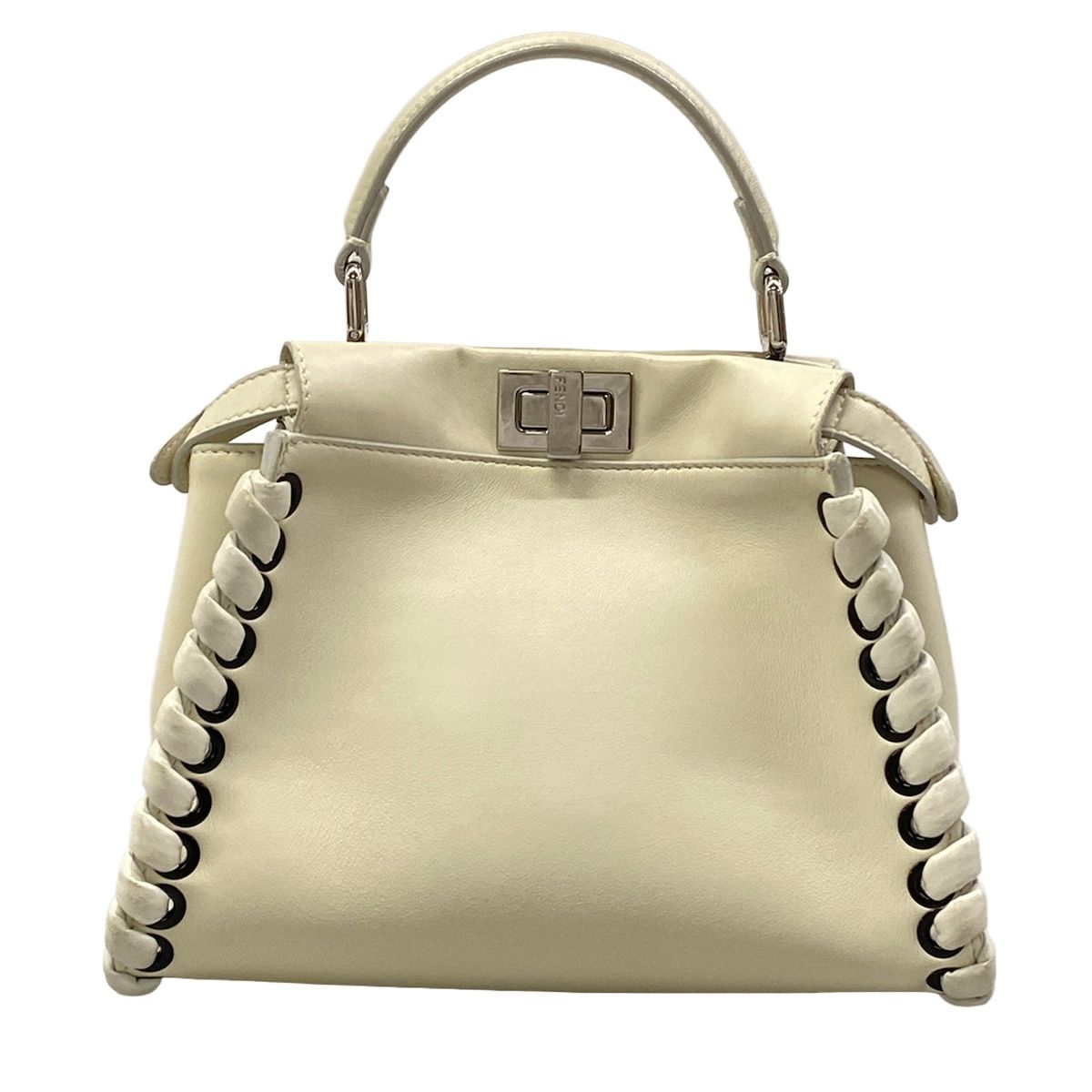Fendi Handbag Peekaboo Iconic Small White Leather — view 3