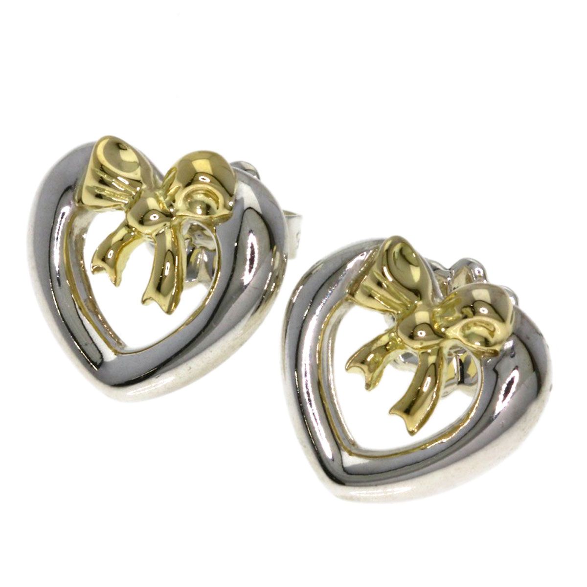 Tiffany & Co Heart Bow Earrings 18K Yellow Gold