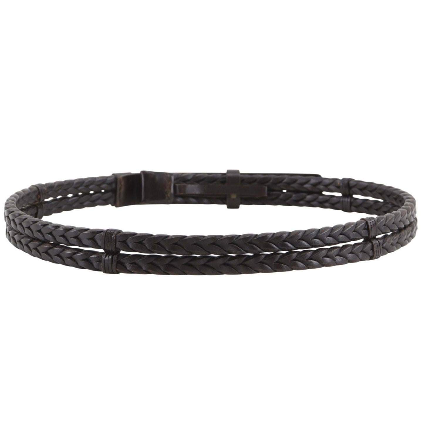 Gucci Mesh Leather Brown Belt — view 3
