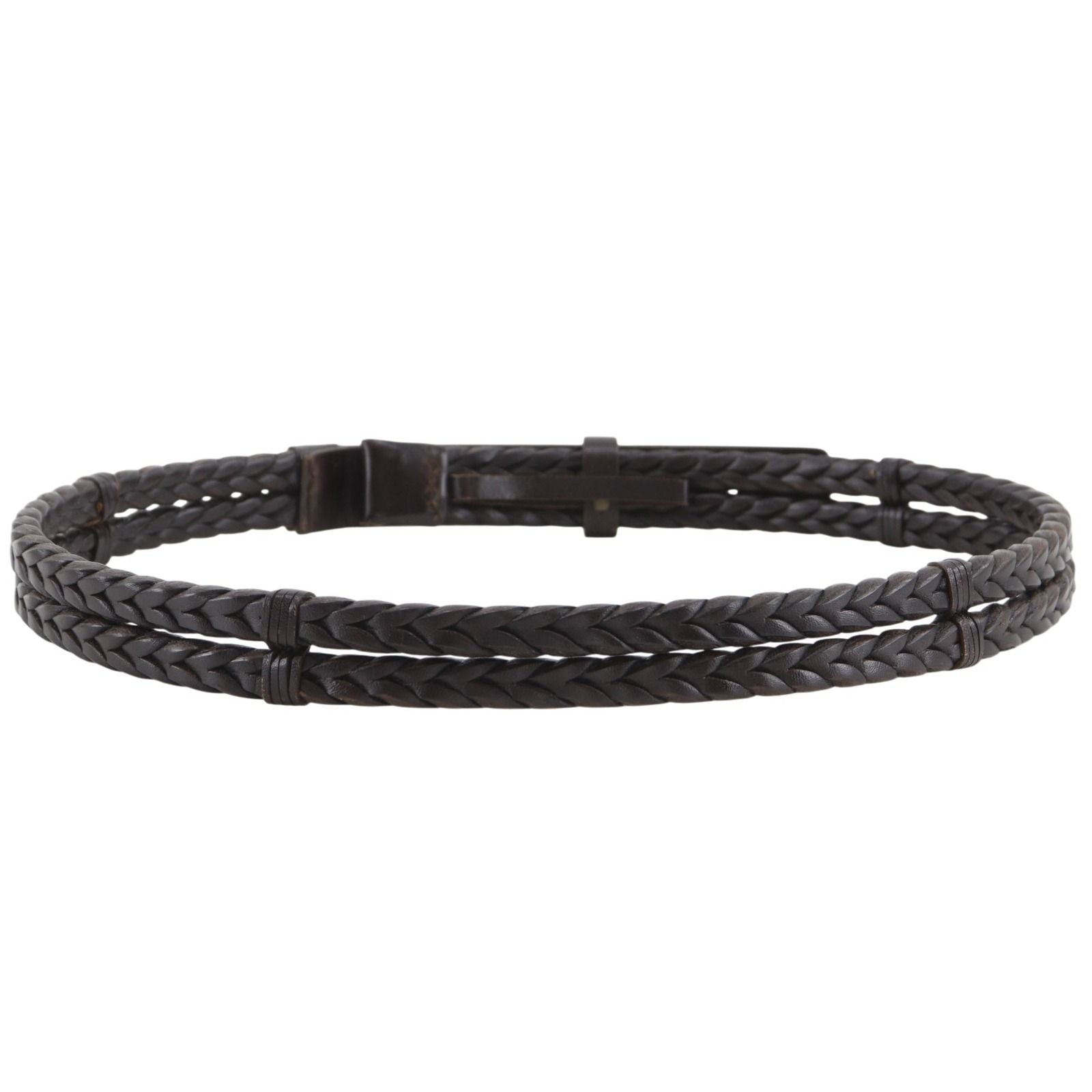 Gucci Mesh Leather Brown Belt — view 3