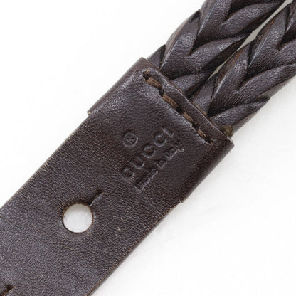 Gucci Mesh Leather Brown Belt — view 9