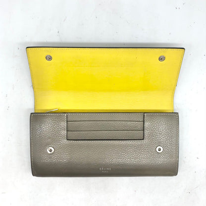 Celine Bifold Wallet Multi Function Large Flap Leather Khaki — view 7