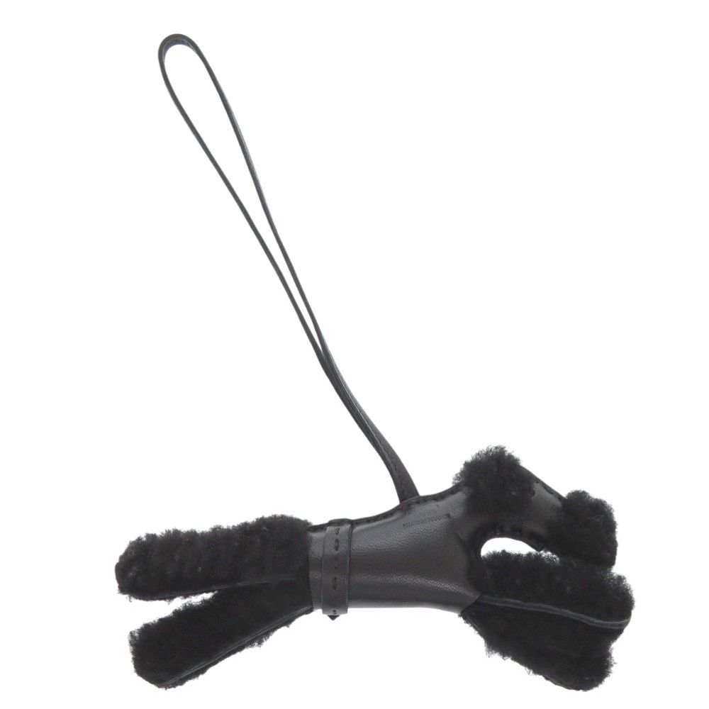 Hermes Buddy Thor Black Shearling Anumiro Bag Charm — view 3