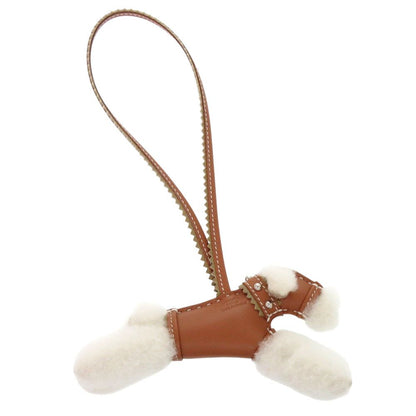 Hermes Buddy Studs Shearling New Milo Gold Silver Bag Charm Brown — view 3
