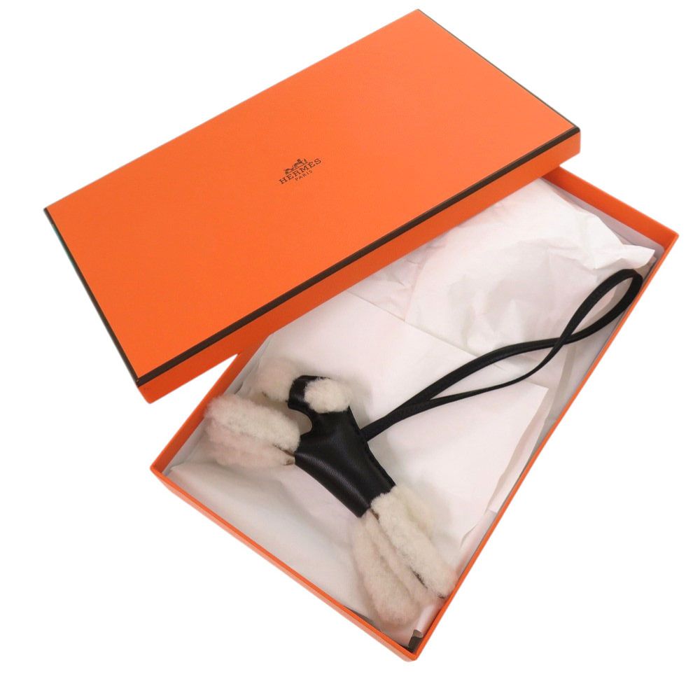Hermes Buddy Shearling Anumiro Black Bag Charm — view 2