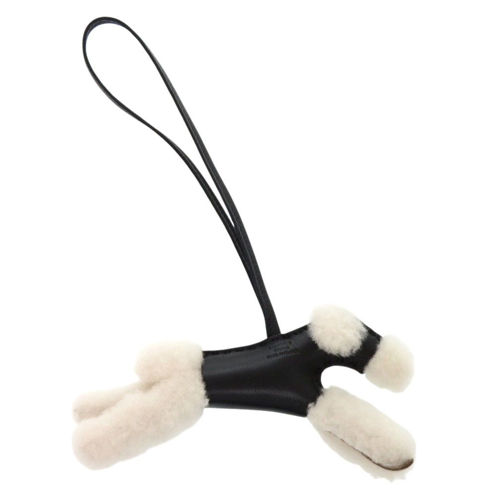 Hermes Buddy Shearling Anumiro Black Bag Charm — view 3