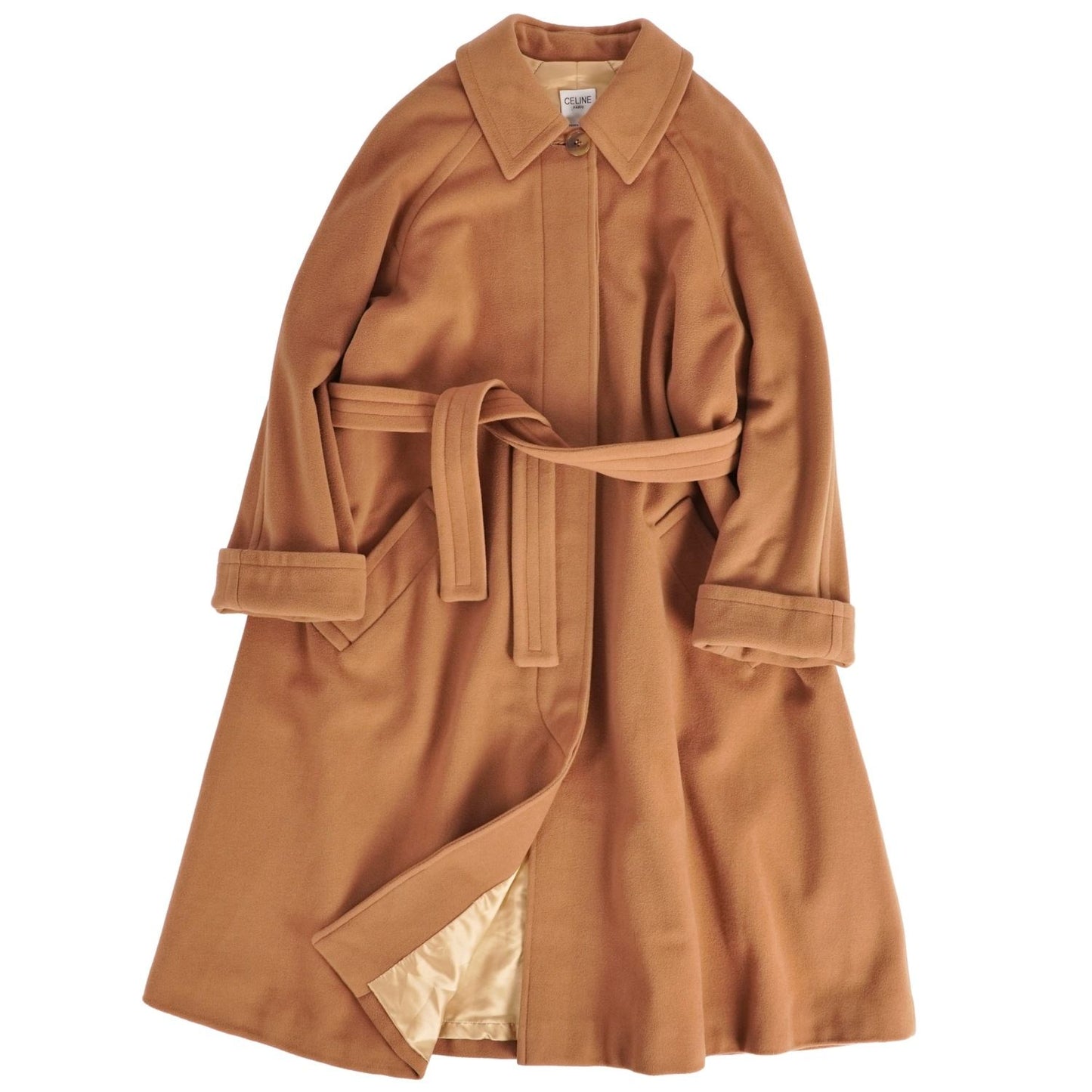 Celine Vintage Coat with Belt Soutien Collar