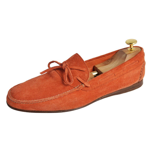 Hermes Loafers Moccasins Ribbon Suede Leather