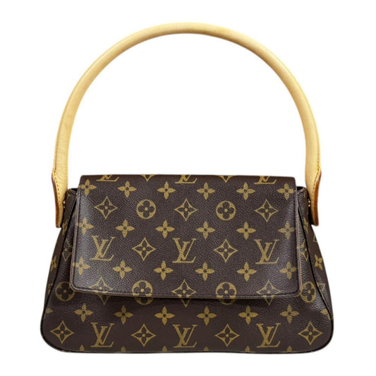 Louis Vuitton Mini Looping Monogram Handbag Canvas Brown Second