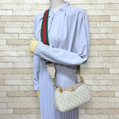 Gucci Small Ophidia Shoulder Bag GG Supremecanvas Beige Second — view 2