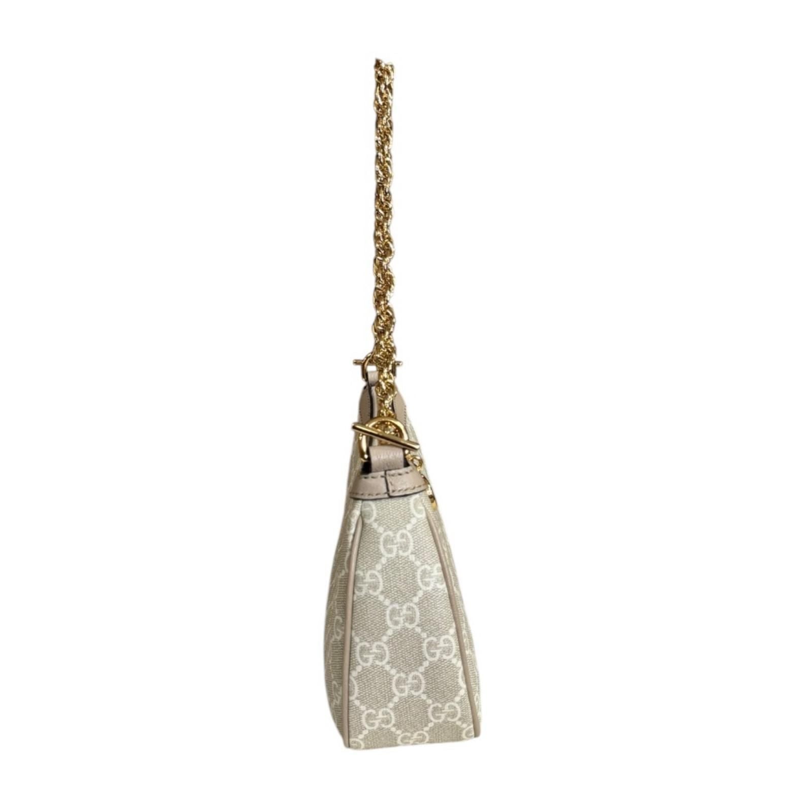 Gucci Small Ophidia Shoulder Bag GG Supremecanvas Beige Second — view 5