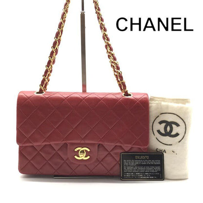 Chanel CC Logo Quilted Turnlock Double Flap Leather Chain Shoulder Bag