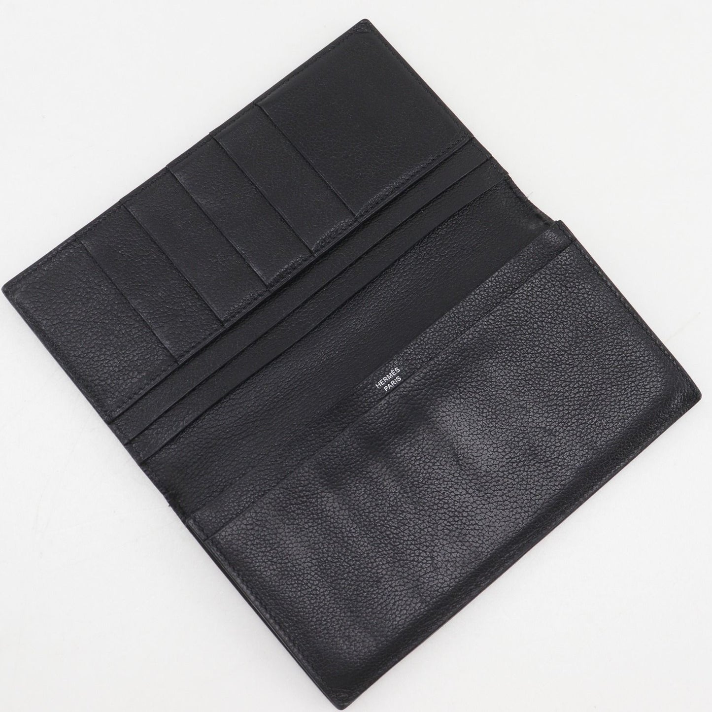 Hermes Mc2 Fleming Leather Black L Billfold Wallet — view 5