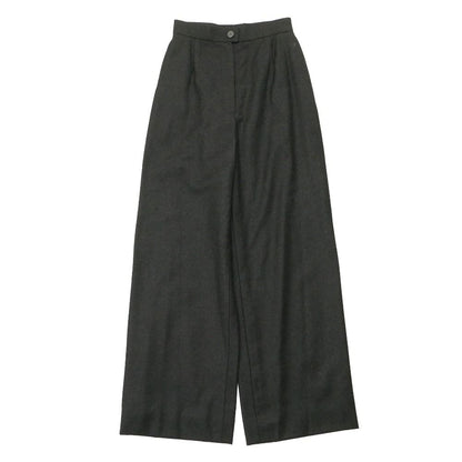 Chanel Vintage Pants 38 CC Logo Button High Waist Wide Trousers