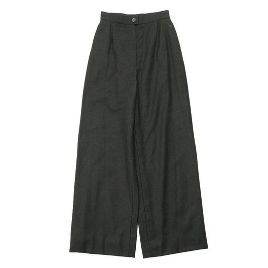 Chanel Vintage Pants 38 CC Logo Button High Waist Wide Trousers