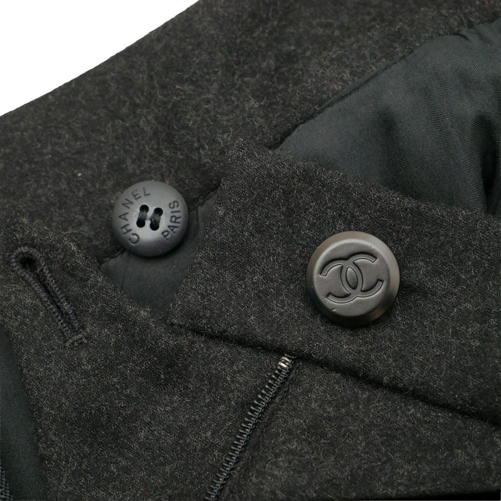 Chanel Vintage Pants 38 CC Logo Button High Waist Wide Trousers — view 4