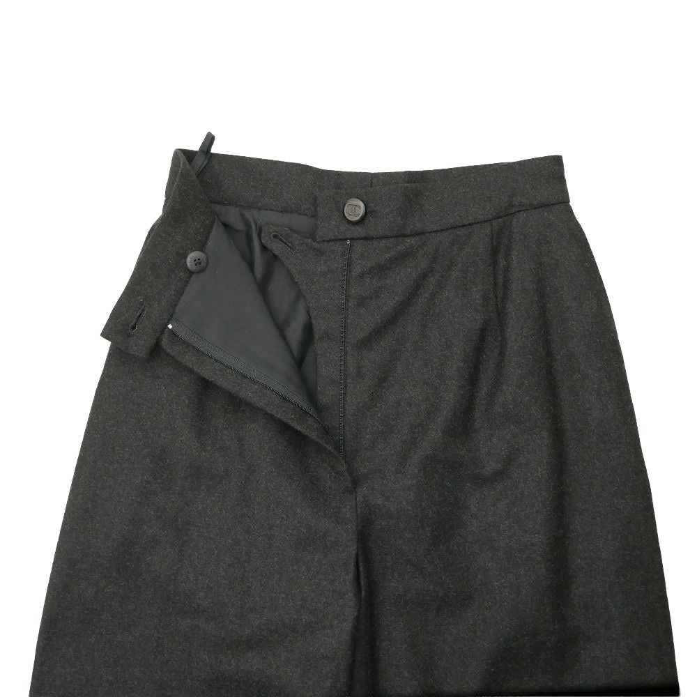 Chanel Vintage Pants 38 CC Logo Button High Waist Wide Trousers — view 3