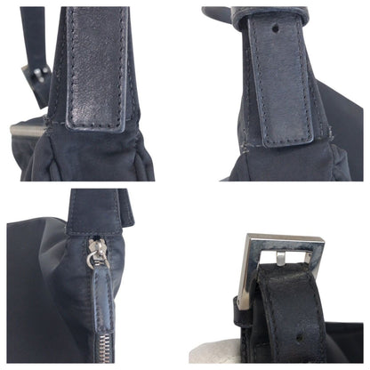 Fendi Zucca Black Silver Nylon Leather Shoulder — view 5