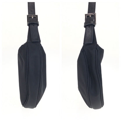 Fendi Zucca Black Silver Nylon Leather Shoulder — view 8