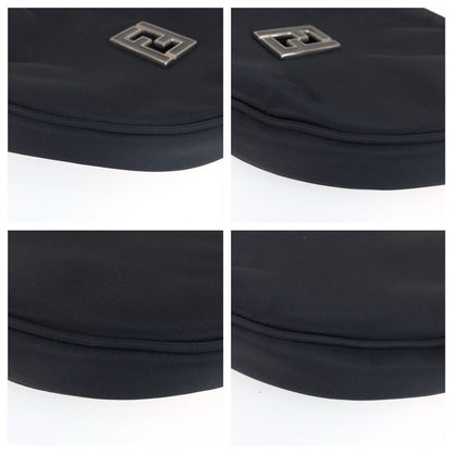 Fendi Zucca Black Silver Nylon Leather Shoulder — view 3