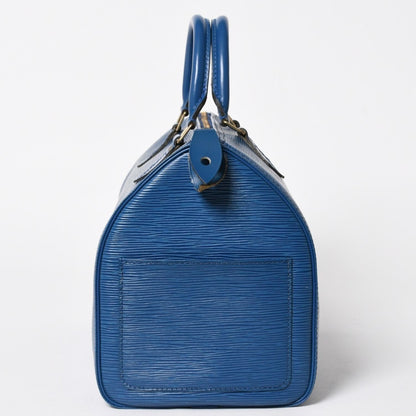 Louis Vuitton Speedy 30 Epi Boston Bag Leather Toledo Blue Gold — view 4