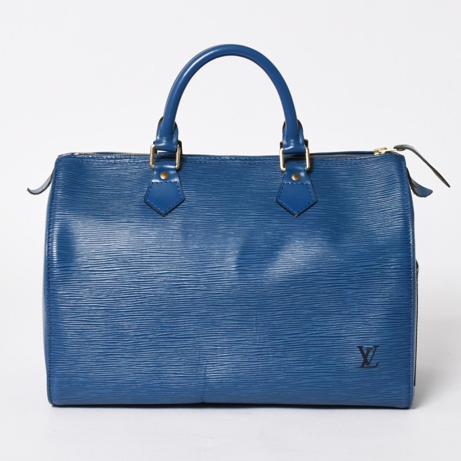 Louis Vuitton Speedy 30 Epi Boston Bag Leather Toledo Blue Gold