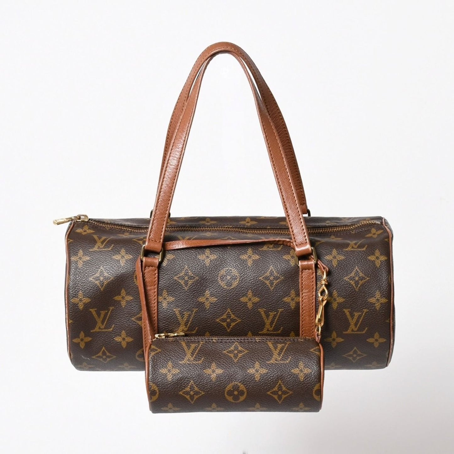Louis Vuitton Papillon 30 GM Handbag Monogram Gold Tube Shape