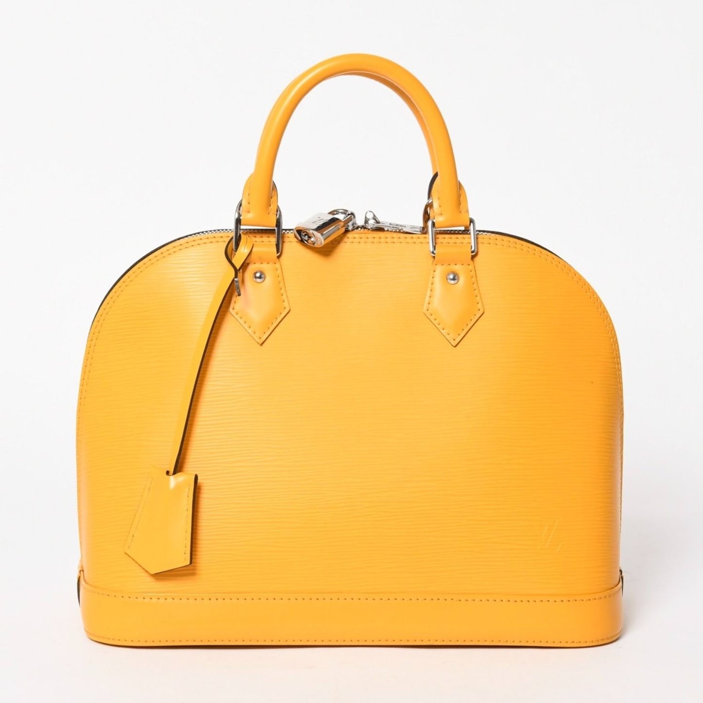 Louis Vuitton Alma Handbag Epi Leather Yellow Silver