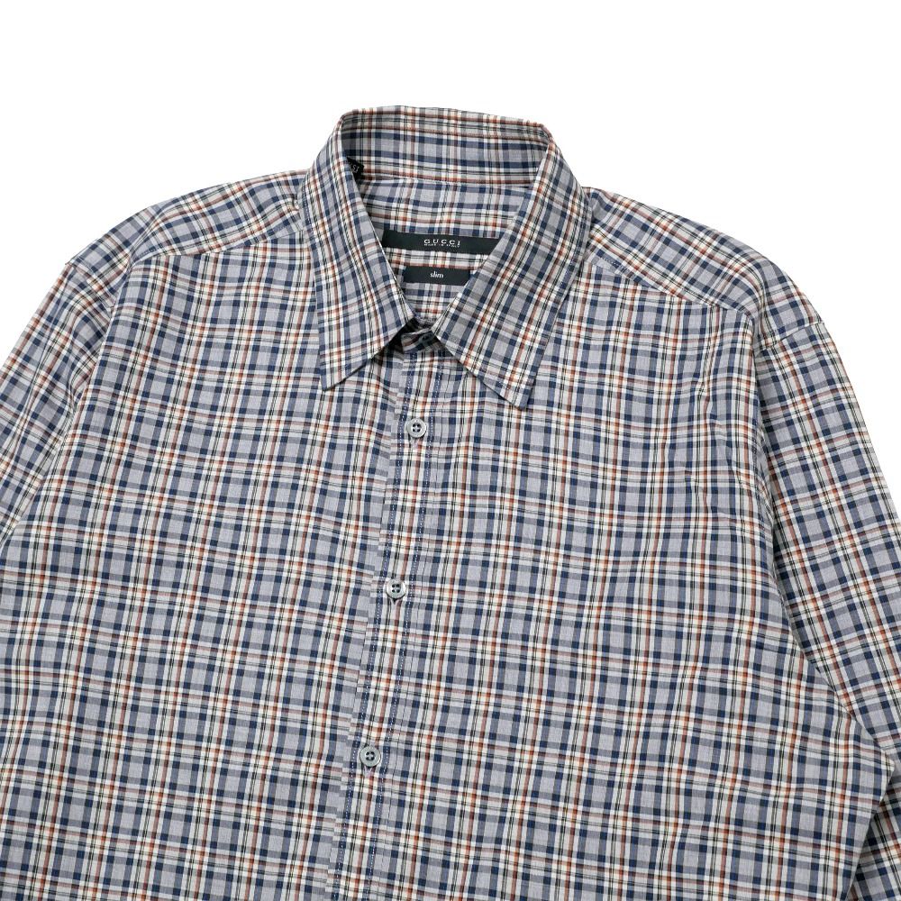 Gucci Slim Long Sleeve Shirt 39 15.5 Check — view 4