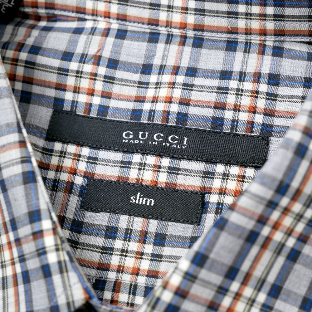 Gucci Slim Long Sleeve Shirt 39 15.5 Check — view 6