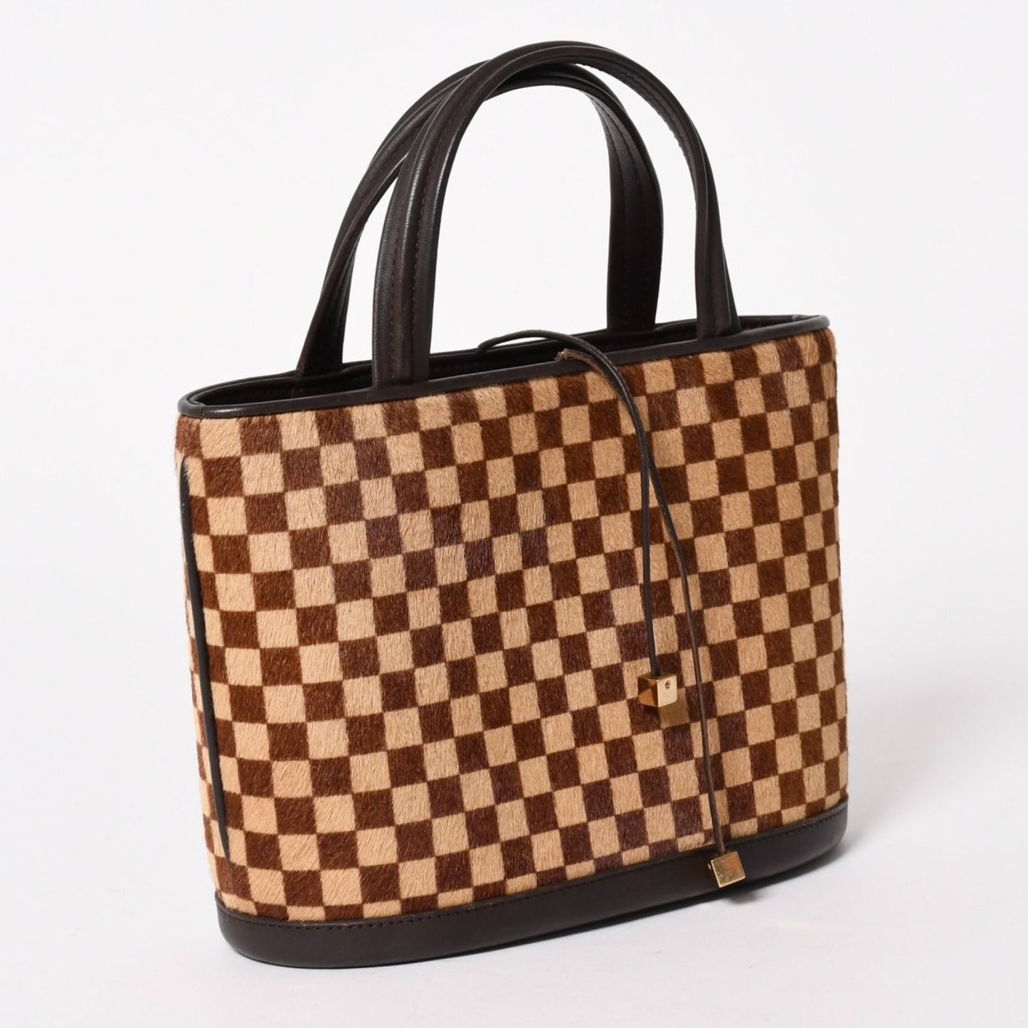 Louis Vuitton Impala Handbag Calf Hair Damier Sauvage Brown Beige — view 3