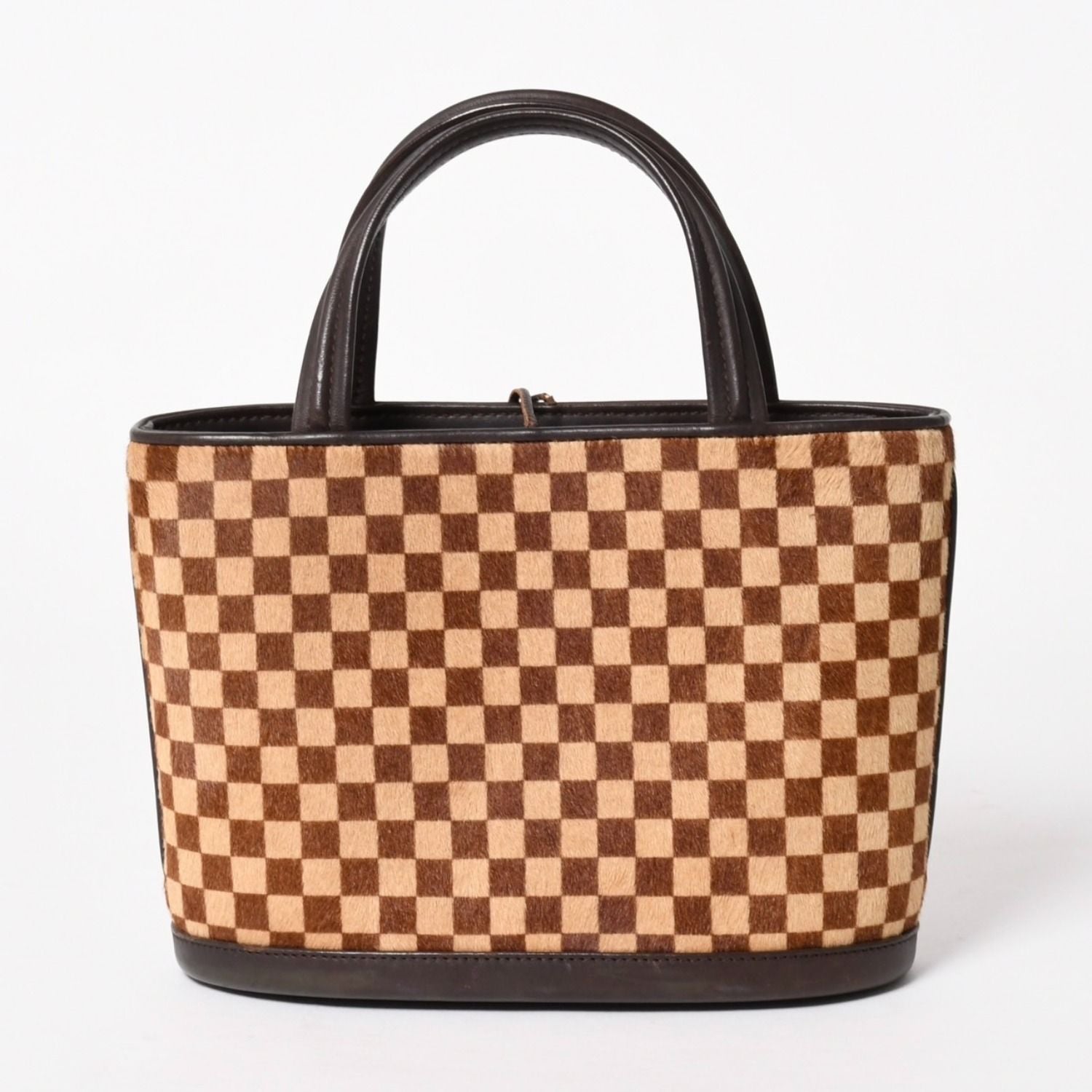 Louis Vuitton Impala Handbag Calf Hair Damier Sauvage Brown Beige — view 2