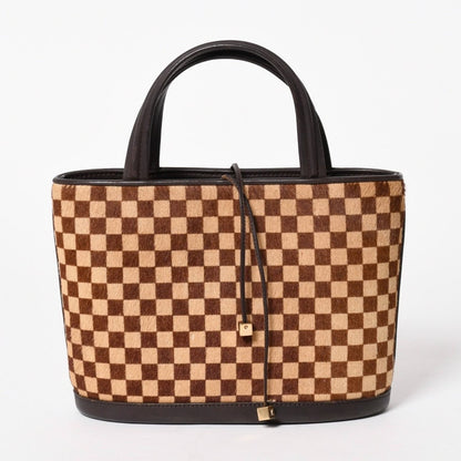 Louis Vuitton Impala Handbag Calf Hair Damier Sauvage Brown Beige
