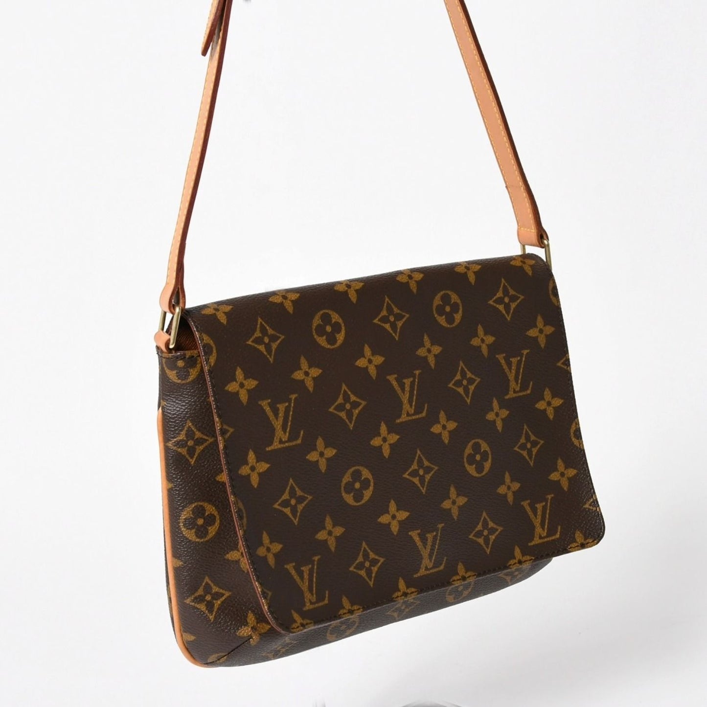 Louis Vuitton Musette Tango Shoulder Bag Monogram Canvas Brown Gold — view 3