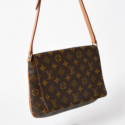 Louis Vuitton Musette Tango Shoulder Bag Monogram Canvas Brown Gold — view 3