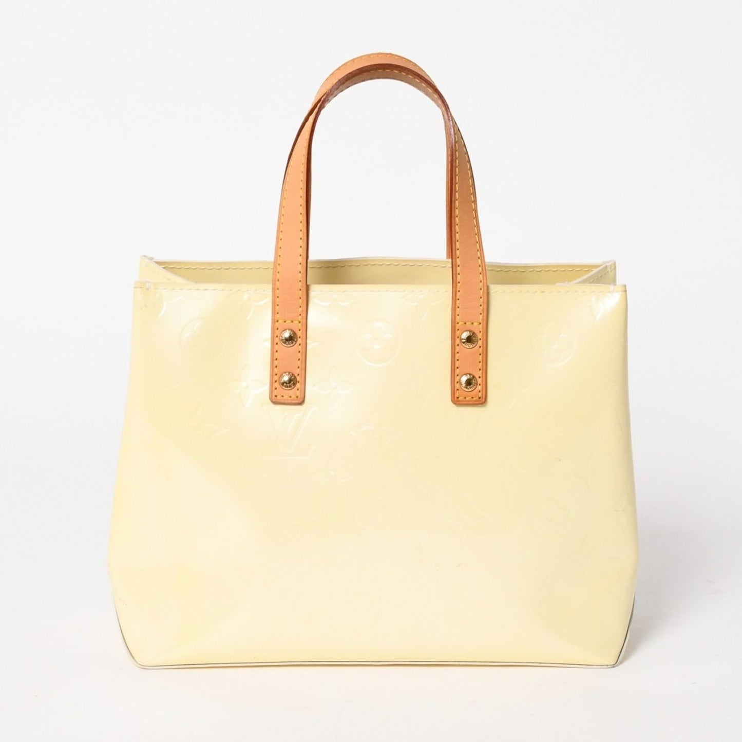 Louis Vuitton Monogram Reade PM Vernis Perlee White Ivory Cream Yellow Mini — view 2