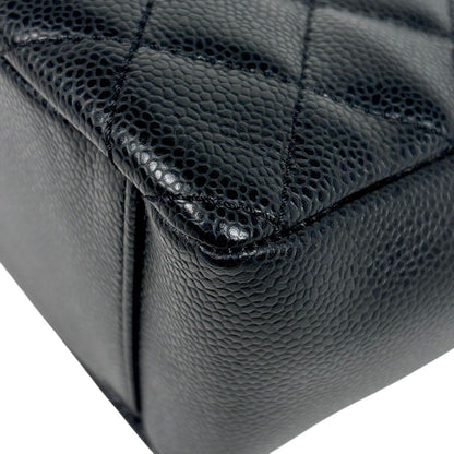 Chanel CC Logo Chain Tote Shoulder Bag Quilted Petite Shopping PST Bag Caviar — view 3