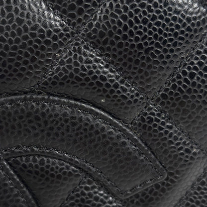 Chanel CC Logo Chain Tote Shoulder Bag Quilted Petite Shopping PST Bag Caviar — view 5