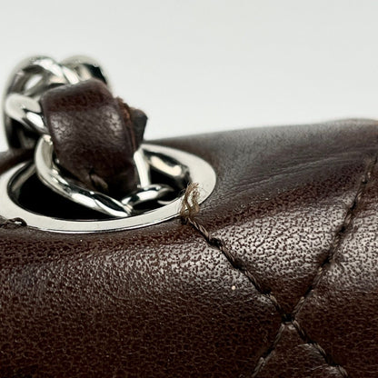 Chanel Quilted Single Flap Chain Shoulder Bag CC Logo Leather Brown — view 6